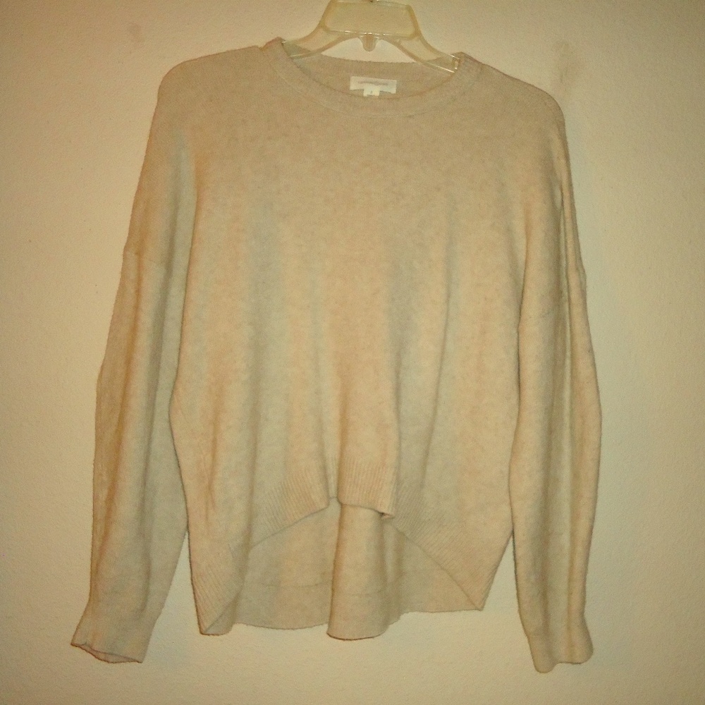 TREASURE BOND Women's Long Sleeves Cozy Soft Sweater Pullover Ivory 55% Cotton